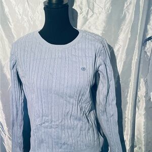 Light Blue Cable Knit Sweater L